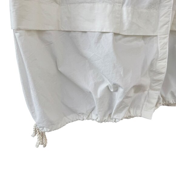 Free People XS White Cotton Bubble Hem Midi Skirt With Drawstrings & Pockets - Picture 10 of 10
